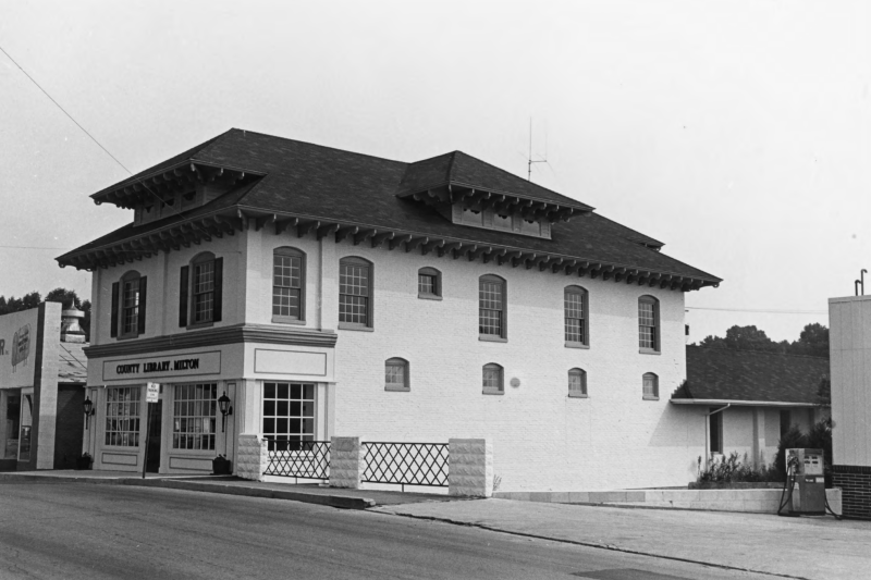 This photograph shows the Milton library in 1983. SOURCE: DELAWARE HISTORIC PRESERVATION OFFICE